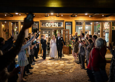 Bride and Groom exit at Basecamp Eureka Springs